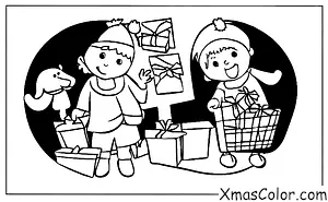 Noël / Achats de Noël: Un enfant qui fait les courses pour son animal de compagnie