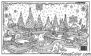 Noël / Activités de Noël en plein air: Patinage sur un bassin gelé