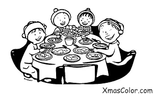 Noël / Amis: Amis de Noël partageant un repas