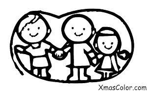 Noël / Amour: Un garçon et une fille tenant des mains