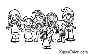 Noël / Amour: Un groupe d'amis qui chantent ensemble les chants de Noël