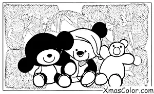 Noël / Amour: Une fille qui serre son ours en peluche