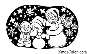 Noël / Anges de neige: Un ange de neige et papa Noël