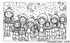 Noël / Anges de neige: Un groupe d'anges de neige