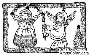 Noël / Anges de Noël: Un ange de Noël ornant un sapin de Noël