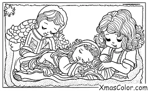 Noël / Anges de Noël: Un ange gardien d'un enfant endormi