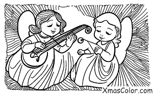Noël / Anges de Noël: Un ange jouant du violon
