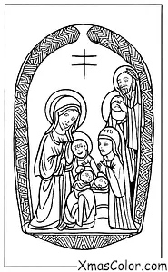 Noël / Avent: Sculpture de la Nativité avec l'Enfant Jésus