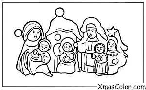 Noël / Bas de Noël: La scène de la Nativité