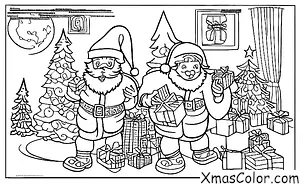 Noël / Bas de Noël: Père Noël au Pôle Nord