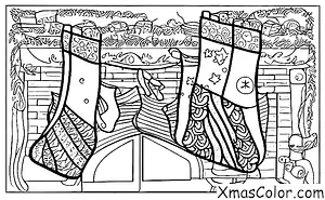Noël / Bas de Noël: Une chaussette pleine d'argent