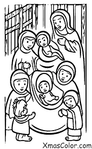 Noël / Bébé Jésus: L'enfant Jésus avec ses parents dans la grotte