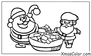 Noël / Bonbons: Santa manger des bonbons