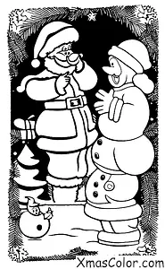 Noël / Bonhomme de neige pas gentil: Père Noël et Bonhomme de Neige