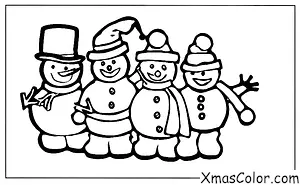 Noël / Bonhomme de neige: Bonhomme de neige avec amis