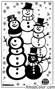 Noël / Bonhomme de neige: Une famille de bonhommes de neige
