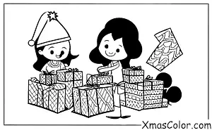 Noël / Cadeaux de Noël: Les enfants qui ouvrent les cadeaux le matin de Noël