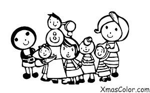 Noël / Ce que les gens font à Noël: Une famille ouvrant les cadeaux le matin de Noël