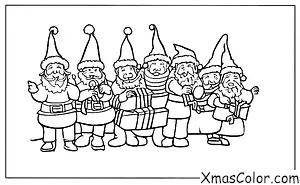 Noël / Chanteurs de Noël: Santa et ses elfes chantent des chants de Noël dans l'atelier