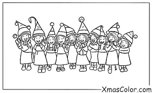 Noël / Choeur de Noël: Enfants qui chantent des cantiques de Noël