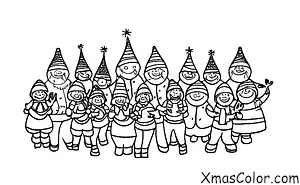 Noël / Choeur de Noël: Un groupe d'adultes chantants des chants de Noël ensemble