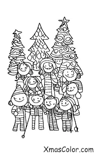 Noël / Choeur de Noël: Un groupe d'enfants chantant des chansons de Noël ensemble