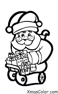 Noël / Cloches de traîneau: Père Noël et son traîneau