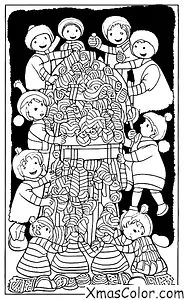 Noël / Cloches de traîneau: Un groupe d'enfants qui jouent avec des grelots de traîneau