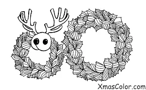 Noël / Couronnes: Couronne de Noël avec un renne