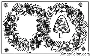 Noël / Couronnes: Guirlande de Noël avec un sapin