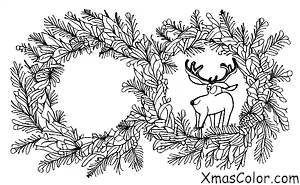 Noël / Couronnes: Une couronne de Noël avec un renne