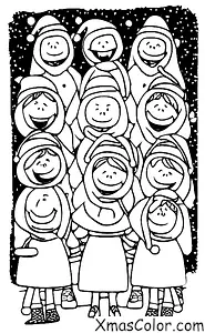 Noël / Danseur: Un groupe de chanteurs de Noël chantant et dansant