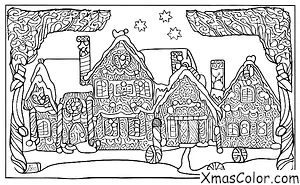 Noël / Décoration de maisons en pain d'épices: Veille de Noël