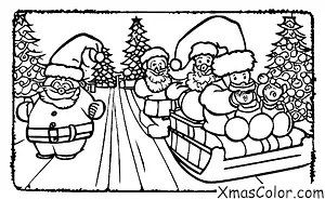 Noël / Défilés de Noël: Le Père Noël en tête de la parade