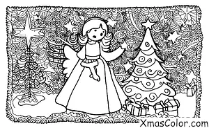 Noël / Differentes manières de décorer un sapin de Noël: Un sapin de Noël avec un ange en haut