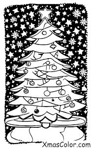 Noël / Differentes manières de décorer un sapin de Noël: Un sapin de Noël avec une étoile au sommet