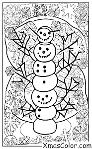 Noël / Flocons de neige: Un groupe de flocons de neige formant un bonhomme de neige