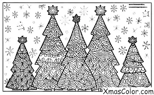 Noël / Flocons de neige: Un groupe de flocons de neige formant un sapin de Noël