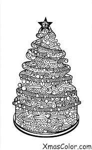 Noël / Gâteau de Noël: Un gâteau de Noël en forme de sapin de Noël