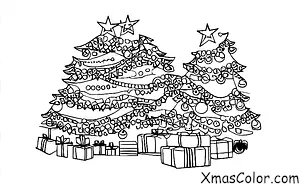 Noël / Guirlandes de Noël: Des lumières de Noël enroulées autour d'un sapin de Noël