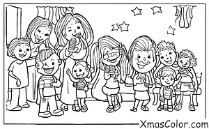 Noël / Je Serai à la Maison pour Noël: Une famille chantant ensemble