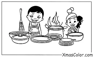 Noël / Je Serai à la Maison pour Noël: Une femme qui cuisine dans la cuisine