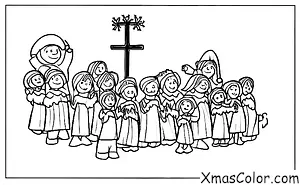 Noël / Joie au monde: Un choeur d'église qui chante "Joyeux Noël" la veille de Noël