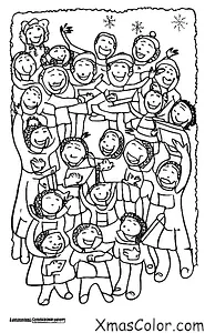 Noël / Joie au monde: Un groupe d'enfants chantant «Alléluia au monde» dans un chœur d'école