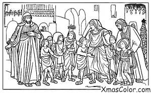 Noël / Joseph: Joseph et Marie arrivant à Bethléem