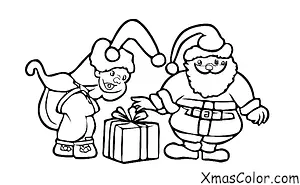 Noël / Jour de Noël: Le père Noël apportant des cadeaux