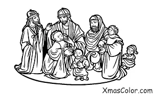Noël / L'Épiphanie: Les Trois Rois adorant l'enfant Jésus