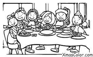 Noël / La famille: Toute la famille profite d'un grand dîner de Noël ensemble