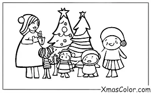 Noël / La famille: Un rassemblement familial autour du sapin de Noël
