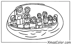 Noël / La naissance de Jésus: Jésus marchant sur l'eau